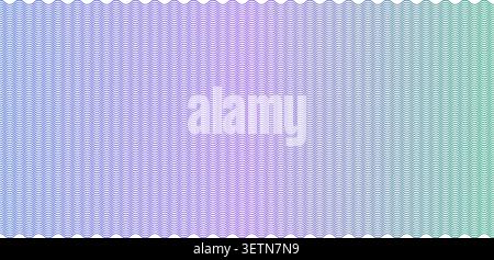 Watermark guilloche pattern for money certificates and secure banknotes. Wave gradient background with ornate lines for passport documents and currency design elements. Stock Vector