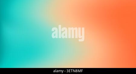 Teal orange gradient background featuring soft horizontal color transition. Abstract pastel pattern with modern blurred pastel color mesh texture for social media post designs and mobile app backdrops Stock Vector