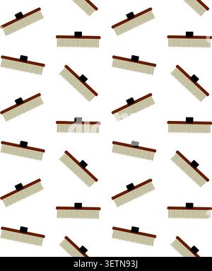 Vector seamless pattern of horse cleaning brush Stock Vector