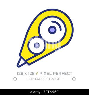 Correction tape pixel perfect line color icon Stock Vector