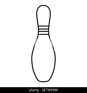 Vector flat colored bowling skittle Stock Vector