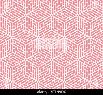 Abstract geometric pattern. A seamless vector background. White and pink ornament. Graphic modern pattern. Simple lattice graphic design Stock Vector