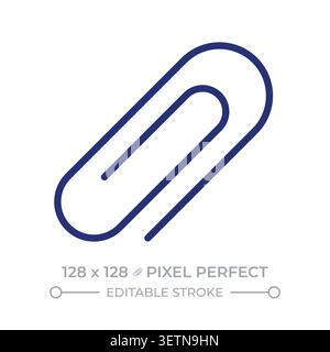 Paper clip pixel perfect line color icon Stock Vector