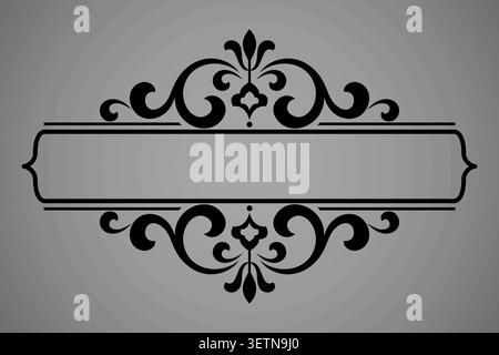 Vintage black element. Graphic vector design. Damask graphic ornament. Stock Vector