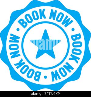 book now label sticker. Vector sign. book now seal badge Stock Vector