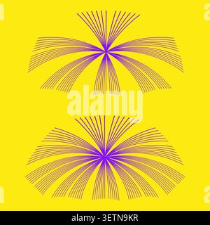 Abstract radial line pattern with geometric shapes vector. Graphic supports digital art, textile prints, and modern branding projects. EPS 10. Stock Vector