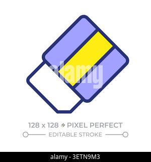 Eraser pixel perfect line color icon Stock Vector