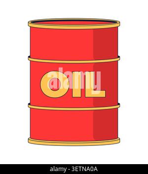 Crude oil barrel 2D cartoon object Stock Vector
