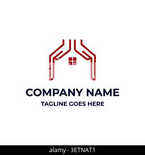 Hand House Care Home Property Building For Real Estate Agency Mortgage Insurance Business Company Stock Vector