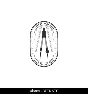 Divider Compass Caliper For Architecture Engineering Construction Craft Business Company Agency Brand Stock Vector