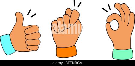 Hand Gesture Icon. Simple Minimal Vector Hand Sign Symbol Illustration Stock Vector