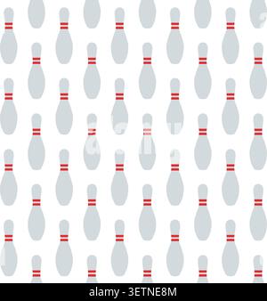 Vector seamless pattern of bowling skittle Stock Vector