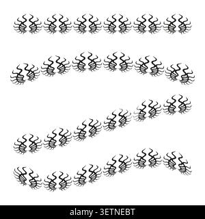 Fire flame border forms pack features black vector divider lines. Minimal collection highlights tribal gothic themes. eps 10 Stock Vector