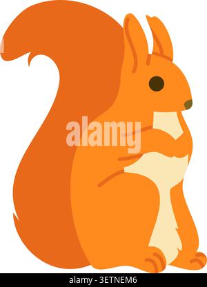 Cute Red Squirrel Cartoon Vector Illustration Stock Vector