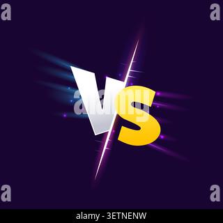 VS showdown lightning symbol, battle versus sign Stock Vector