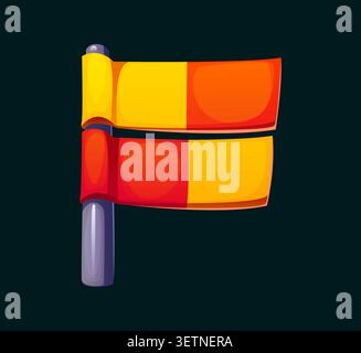 Cartoon soccer checkered flag font letter F Stock Vector