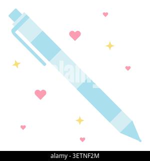 Soft light blue mechanical pencil isolated vector object. Excellent for back to school geometric patterns, kindergarten writing equipment, and simple Stock Vector