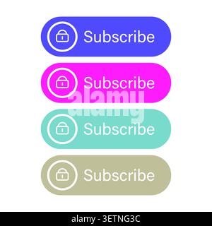 Modern round web button set Subscribe vector Stock Vector