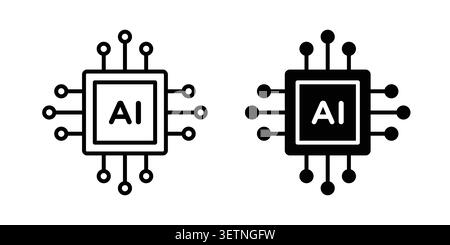 Ai Technology icon for web projects. Stock Vector