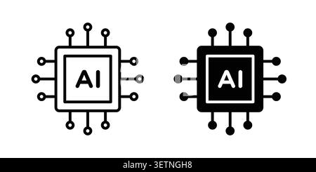 Ai tech icon for web projects. Stock Vector