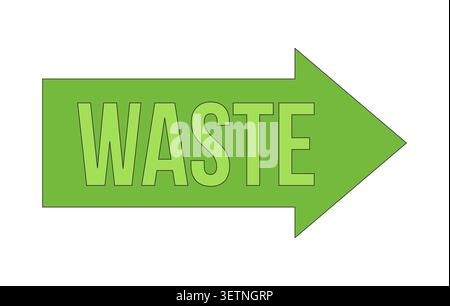 Waste directional arrow sign 2D cartoon object Stock Vector