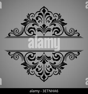 Vintage black element. Graphic vector design. Damask graphic ornament Stock Vector