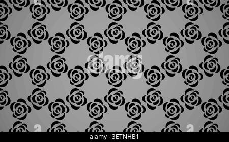 Flower geometric pattern. Seamless vector background. Black ornament. Ornament for fabric, wallpaper, packaging, Decorative print Stock Vector