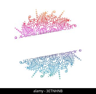 banner with beautiful mandala. vector flower on white background. Decorative ornate round mandala. Invitation, wedding card. luxury Mandala yoga Stock Vector