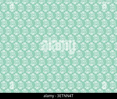 Abstract geometric pattern with bitcoin. A seamless background. Blue and white ornament. Graphic modern pattern. Simple lattice graphic design. - Vector illustration Stock Vector