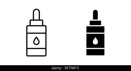 Oil dropper bottle icon for web projects. Stock Vector