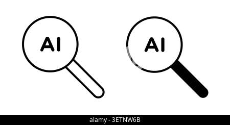 AI search icon for web projects. Stock Vector