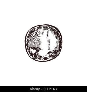 Hand-drawn cherry. Vintage-style fruit illustration, executed in ink. A stand-alone fruit image for culinary design, menus, organic farm labeling, and Stock Vector