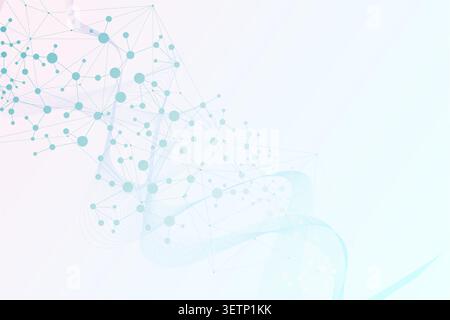 Structure molecule and communication. Dna, atom, neurons. Scientific concept for your design. Connected lines with dots. Medical, technology Stock Vector