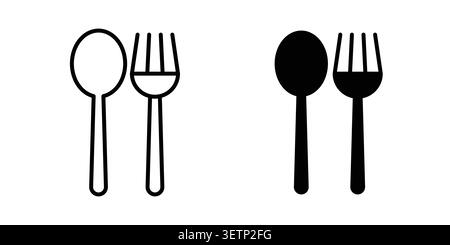 Spoon and Fork icon for web projects. Stock Vector