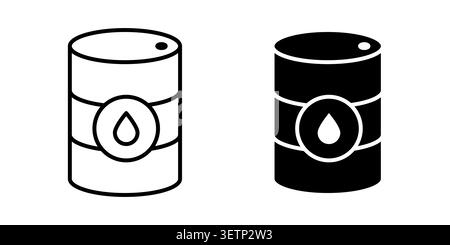 Oil drum container icon for web projects. Stock Vector