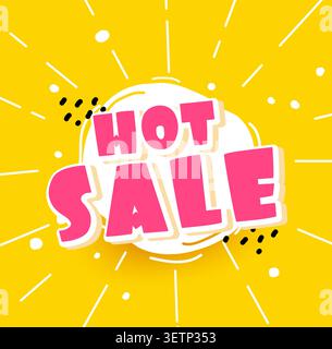Hot sale. Poster Summer sale. sun background. special offer with sun sign Stock Vector