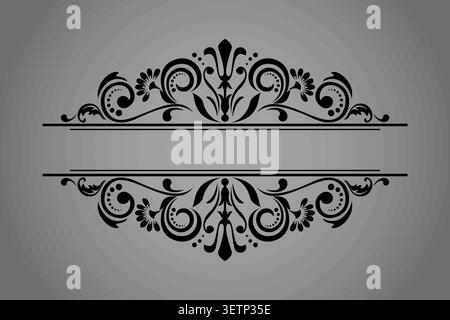 Vintage black element. Graphic vector design. Damask graphic ornament Stock Vector