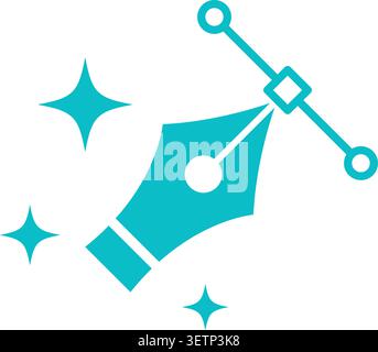 Creative magic drawing tools icon with sparkling element Stock Vector