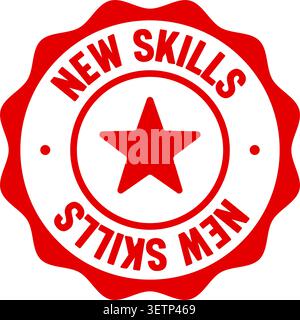 new skills label sticker. Vector sign. new skills seal badge Stock Vector