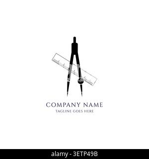 Divider Compass Caliper Ruler For Architecture Engineering Construction Stock Vector