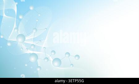 Structure molecule and communication. Dna, atom, neurons. Scientific concept for your design. Connected lines with dots. Medical, technology Stock Vector