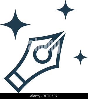 Creative magic drawing tools icon with sparkling element Stock Vector