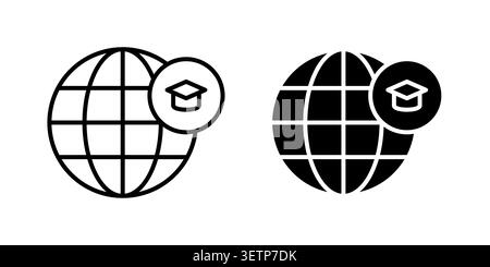World university icon for web projects. Stock Vector