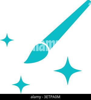 Creative magic drawing tools icon with sparkling element Stock Vector