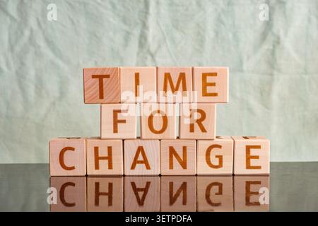time for change, motivational phrase made of letters on wooden cubes Stock Photo