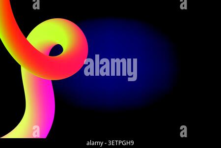 Abstract Neon Gradient Background with Fluid Color Shapes Stock Vector