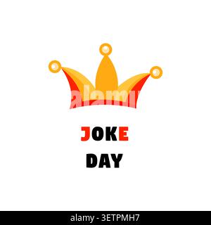 International joke day illustration with jester hat for carnival or comedy Stock Vector