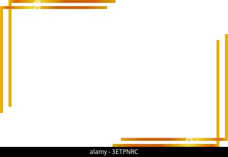 A sophisticated and minimalist gold frame border consisting of clean parallel lines. This elegant graphic element is perfect for invitations, certific Stock Vector