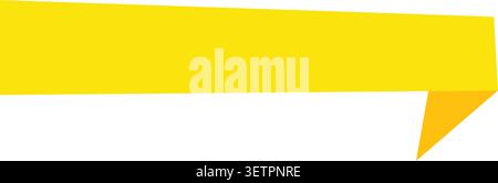 A simple flat yellow ribbon banner vector illustration useful for retail sales tags, promotional labels, web design graphics, and marketing communicat Stock Vector