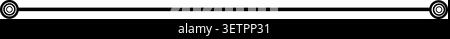 A simple black horizontal line divider featuring circular points at both ends. This minimalist graphic element is perfect for document formatting, web Stock Vector